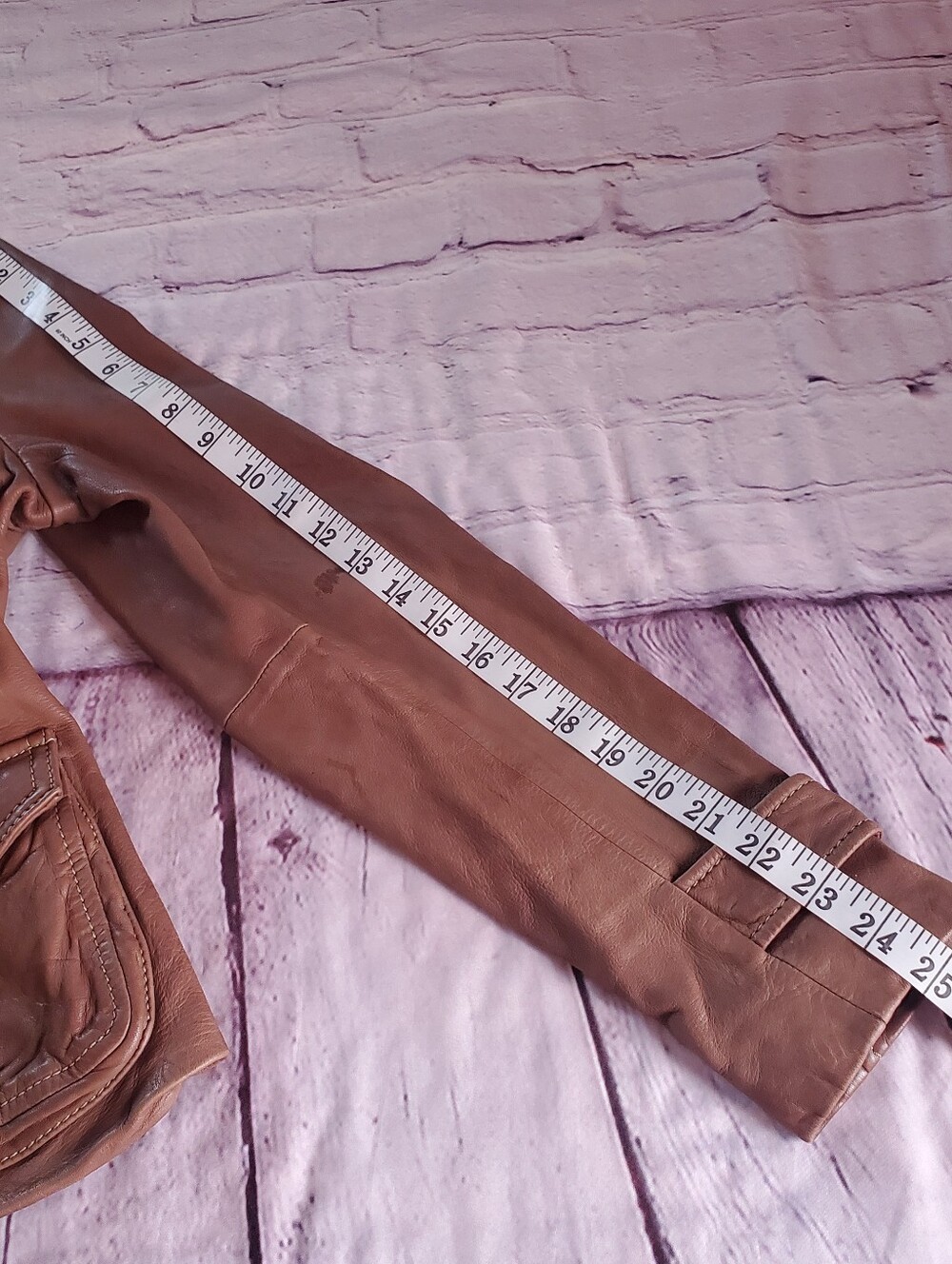 Eddie Bauer Brown Leather Moto Jacket Vintage Button-up Punk Gothic Rock Y2K Med - Picture 13 of 13